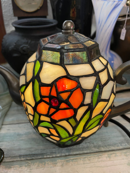 Victorian Teapot Tiffany-Style Stained Glass