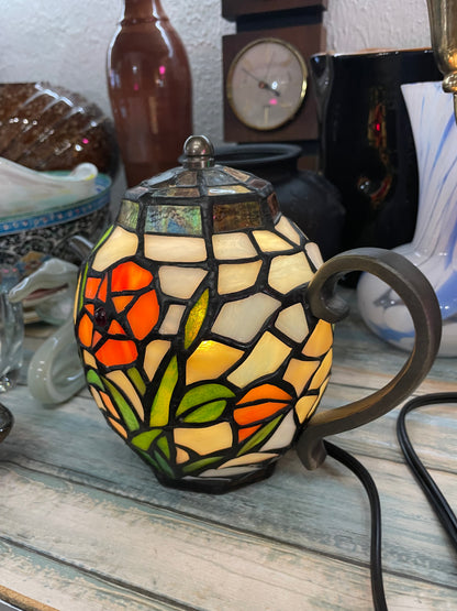 Victorian Teapot Tiffany-Style Stained Glass