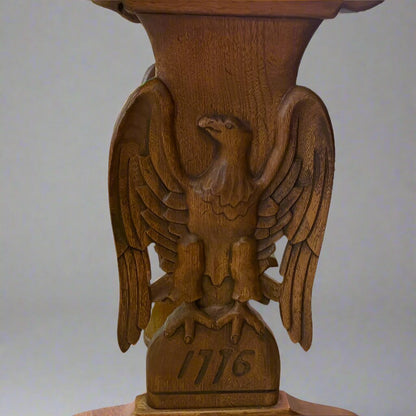 Vintage 1776 Bicentennial Carved Eagle Side Table