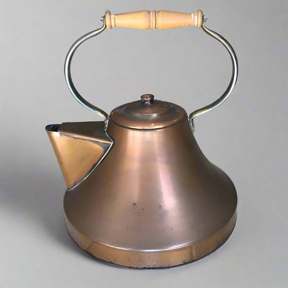 Antique Copper Kettle With Lid