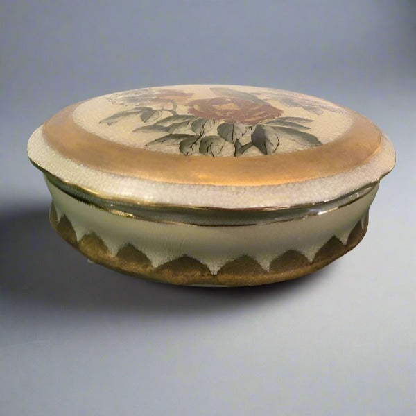 Vintage Round Trinket Box With Lidded