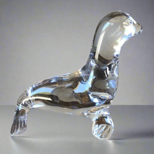 Daum France Seal Crystal Figurine