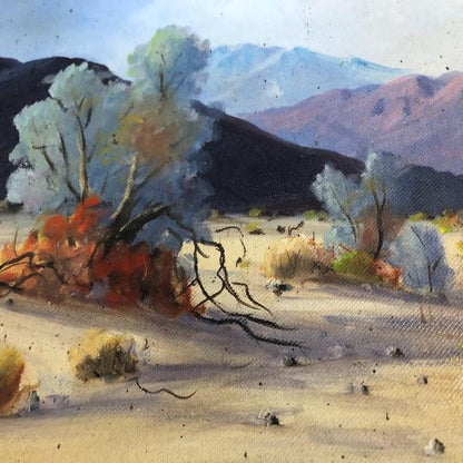 Vintage Oil Painting Desert Landscape