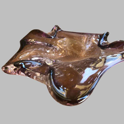 Murano Style Art Glass Bullicante Bowl/Ashtray