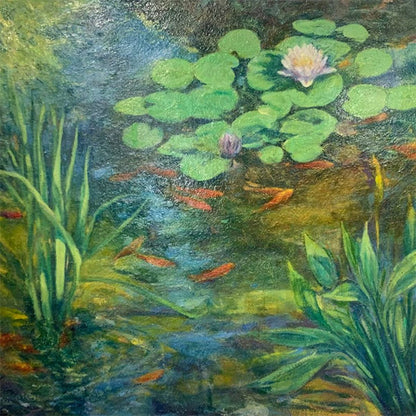 Summer Pond Oil Painting