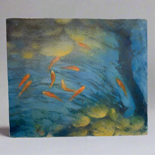 Ten Koi Oil Painting