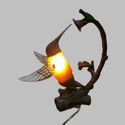 Vintage Art Table Lamp Hummingbird