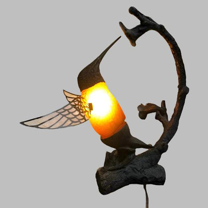 Vintage Art Table Lamp Hummingbird