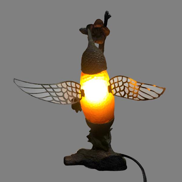 Vintage Art Table Lamp Hummingbird