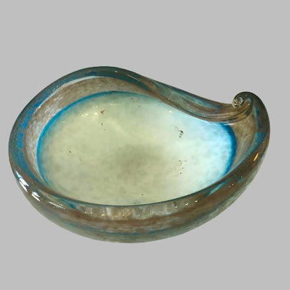 Vintage Hand-Blown Cerulean Blue Bowl