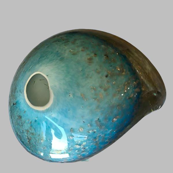 Vintage Hand-Blown Cerulean Blue Bowl