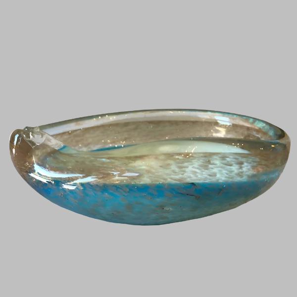 Vintage Hand-Blown Cerulean Blue Bowl