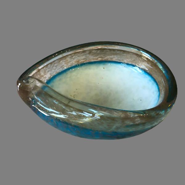 Vintage Hand-Blown Cerulean Blue Bowl