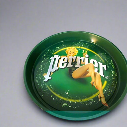 Vintage Perrier Metal Tray-Set of 4