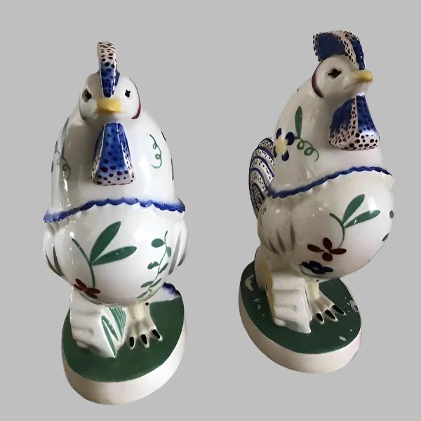 Vintage Roosters Figurines - Set of Two