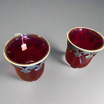 Vintage  Ruby Red Glasses-Set of 2