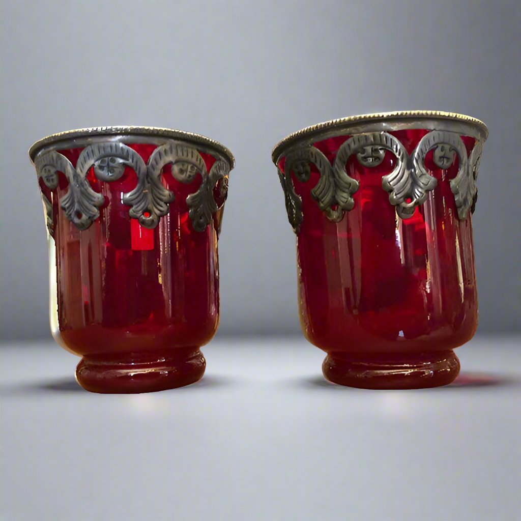 Vintage  Ruby Red Glasses-Set of 2